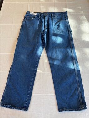 Red Kap Carpenter Jeans Men’s‎ 42x30 Blue Relaxed Fit Utility Workwear Denim